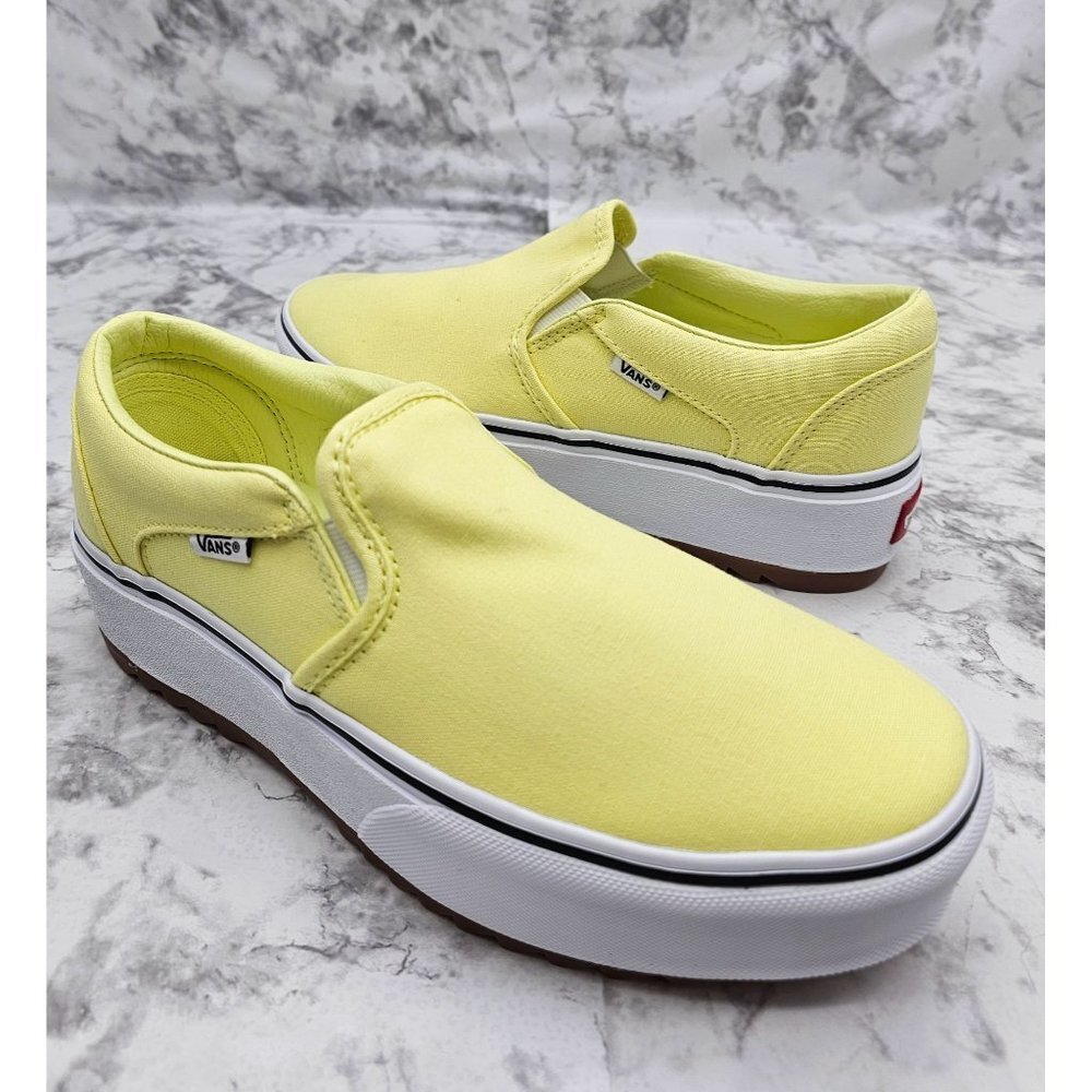 Vans Asher Platform St Canvas Light Green Women's Shoes Size 9.5 - Picture 2 of 11